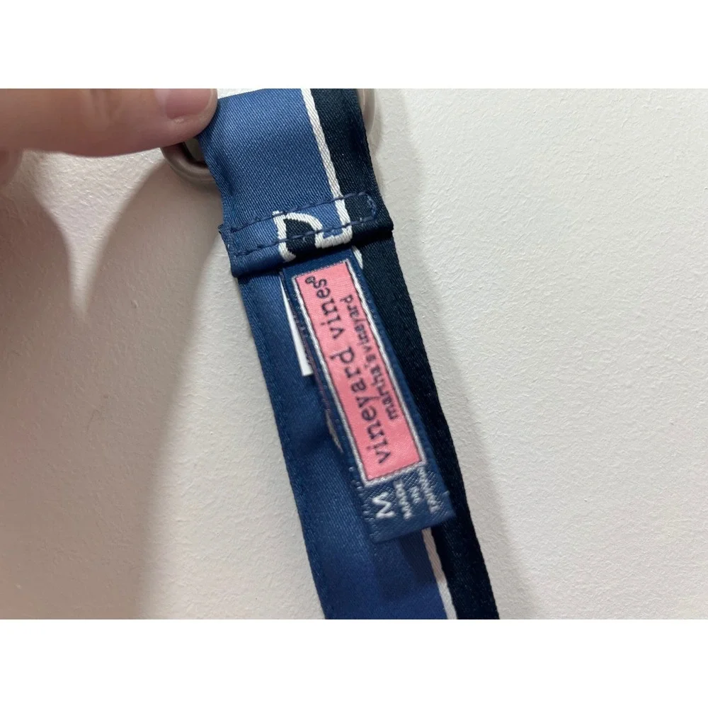 Vineyard Vines Belt Kids Medium‎ Blue Whale Logo D-Ring Canvas 29
